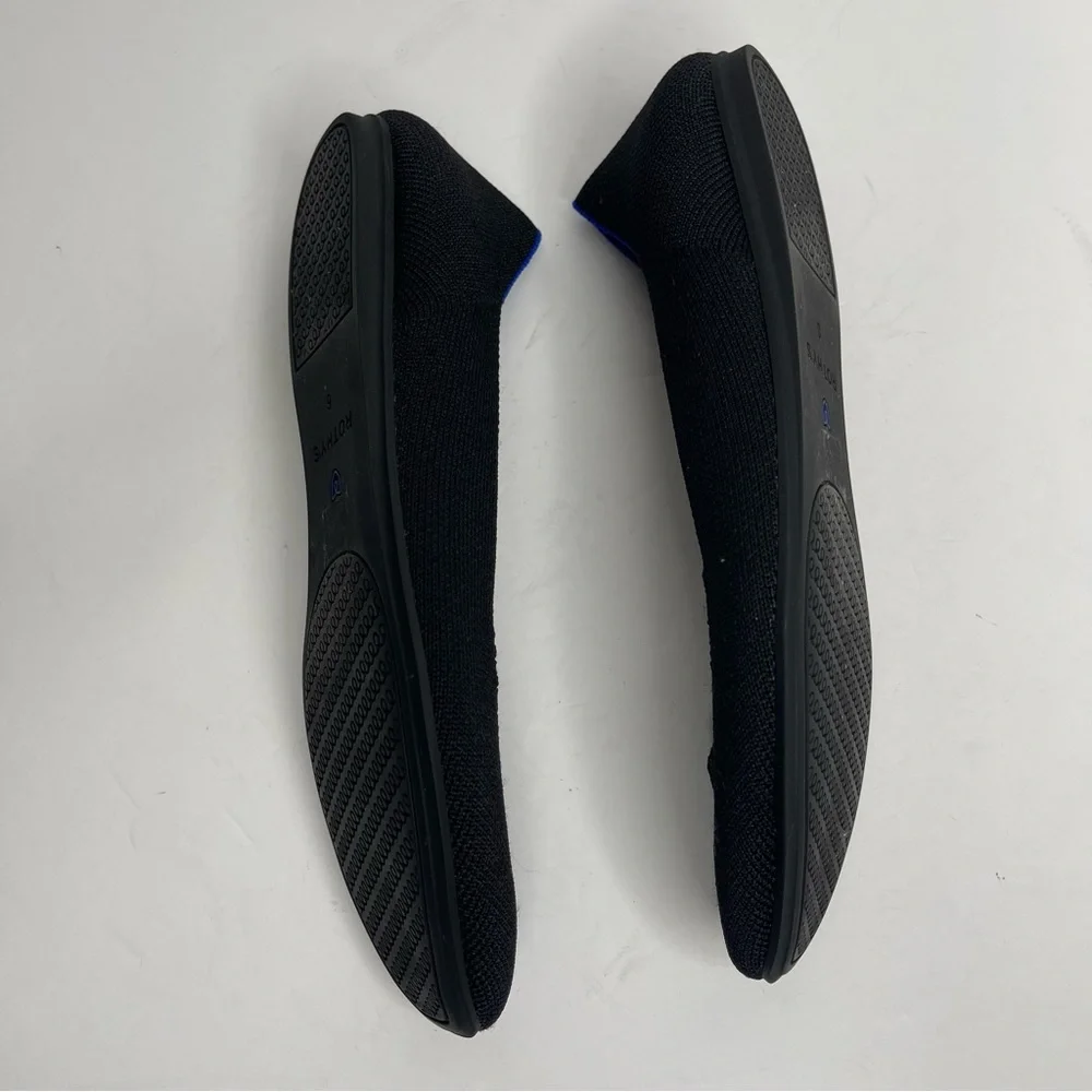 Rothy's The Square Black Women's Slip On Ballet Flat Shoes Textile Size 6